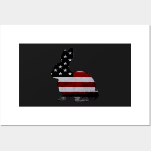 American Flag Show Rabbit - NOT FOR RESALE WITHOUT PERMISSION Posters and Art